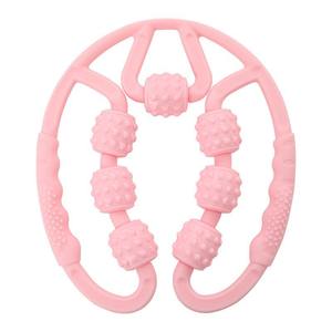 Masajeador de piernas de siete ruedas de color rosa para relajación muscular de muslos y pantorrillas, masaje saludable, herramienta de ejercicio para moldear el cuerpo - Product Image 1