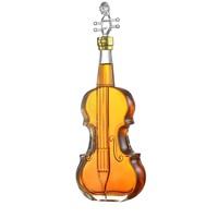 Décanteur en verre transparent créatif au design moderne bouteille de vin avec violon artisanat vente en gros pour le vin rouge et le whisky