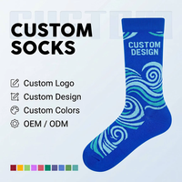 Chaussettes en jacquard personnalisées avec logo personnalisé, motif en coton côtelé, chaussettes décontractées et sportives pour hommes et femmes