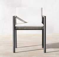 Chaises et table de salle à manger d'extérieur modernes et simples en aluminium, résistantes aux UV, pour projets extérieurs de villas et d'hôtels