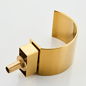 Robinet de lavabo haut de gamme de style européen, triple trou, à poser sur le comptoir, avec cartouche en laiton, mitigeur effet pluie, finition or brillant, pour villas - Product Image 4