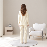 Ensemble de pyjamas pour femmes en coton modal, manches longues, automne-hiver, Europe et Amérique