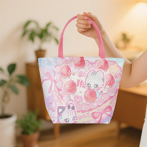 Venta caliente personalizada nueva llegada pequeño bolso de cuero Anime impresión Cheetah Pu cuero mango bolsas de mano - Product Image 1