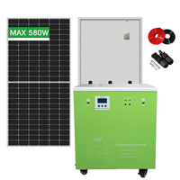 Système d'énergie solaire hors réseau 3KW compact WON-W1-1AP3000W avec contrôleur MPPT, panneau en silicium monocristallin, batterie LiFePO4 pour villa