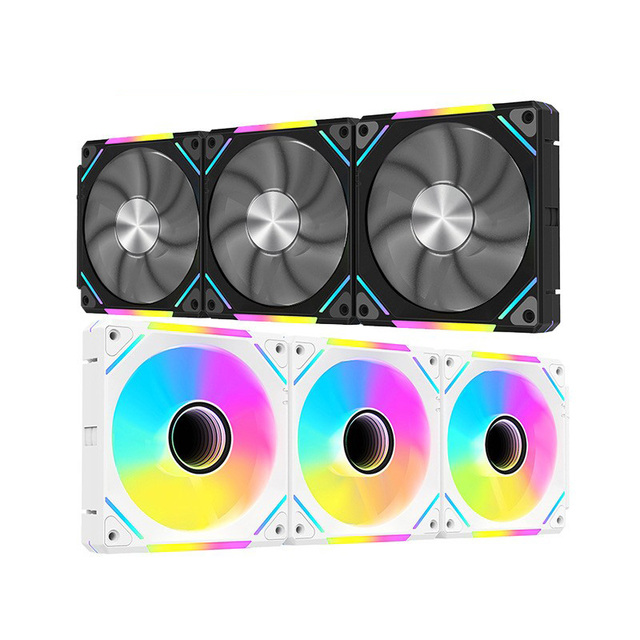 F12 Cooling Fan 12cm Building Block Splicing 5V3 Pin ARGB Chassis Fan 12CM MUTE PWM Infinite Mirror Lamp