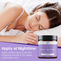 Produit de Soin Corporel Naturel Pur Beurre Corporel au Magnésium Lotion Crème Apaisante à la Lavande