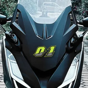0123456789 número verde DIY casco de motocicleta protector solar calcomanías de vinilo impermeable motocicleta pegatinas tanque de combustible <span class=keywords><strong>carenado</strong></span> coche calcomanías - Product Image 1