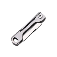 Couteau pliant en acier inoxydable avec pendentif porte-clés à tête carrée, 1 pièce