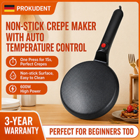 Crêpière électrique à surface incurvée 600W, chauffe rapide, contrôle automatique de la chaleur, revêtement antiadhésif, démoulage facile pour cuisines domestiques