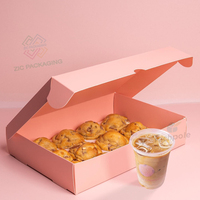 Boîte à cupcakes et donuts personnalisée KD de haute qualité, écologique, recyclée, avec logo personnalisé, pelliculage mat, recyclable, faible teneur en papier