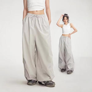 Pantalon <span class=keywords><strong>de</strong></span> parachute taille haute décontracté américain personnalisé en gros pantalon <span class=keywords><strong>de</strong></span> sport à taille élastique pour femme - Product Image 4