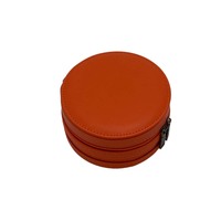 Étui à bijoux de voyage personnalisé, boîte cadeau pour bijoux, organisateur rond en cuir PU avec fermeture éclair, vente en gros d'usine