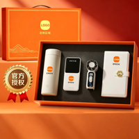 Set Regalo di Lusso per il Festival di Metà Autunno con Thermos e Power Bank, Logo Personalizzabile, Materiale in Carta PU, Rilegatura a Filo