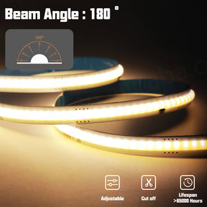 Tira de Luces LED COB de Alto Voltaje, 288/296 LED/M, CA 110V 220V, Regulable, Cinta LED COB para Exteriores, Jardín, Cocina - Product Image 5