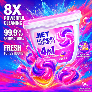 Cápsulas de Gel Concentrado 4 en 1 para Lavandería de Ropa Desechables, Naturales, Sin Fosfatos y Ecológicas, Venta al por Mayor OEM/ODM - Product Image 1