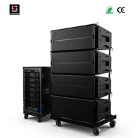 Sistem Speaker Line Array Aktif 10 Inch Ganda 710W Profesional Bertenaga untuk Acara Konser Luar Ruangan