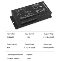 Contrôleur LED DMX512 haute puissance D5-LC 5CH 10A/CH, décodeur DMX512, variateur de lumière, pilote DC12V-24V MAX 1200W pour bande LED Rgbcw, éclairage
