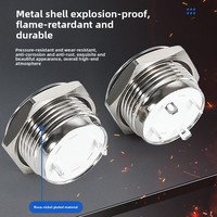 Sakelar Tombol Tekan Logam IP67 dengan Cincin LED Logo Daya Kustom Tipe Ultra-Tipis 22mm, Sakelar Momentary 1NO, Terminal 4Pin