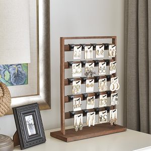 Customized Wooden Jewelry Tower with 20 Hooks and Wooden Earring Storage Rack <b>for</b> Displaying and Storage of Earrings - Product Image 2