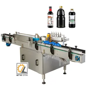 MTW high accuracy auto bottle cold glue paper paste labeling machine with CE