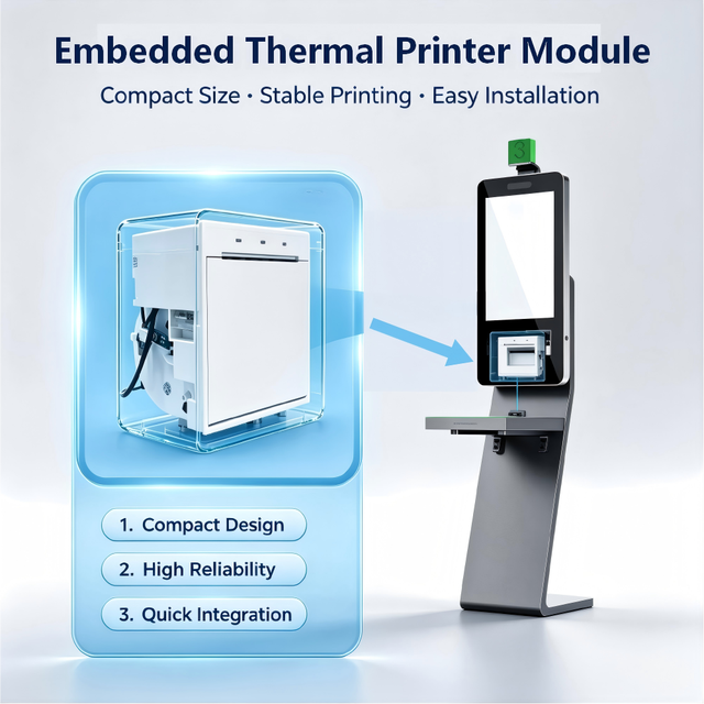 58mm Panel-Mount Thermal Printer with Auto Cutter High-Speed Receipting for Kiosk & POS