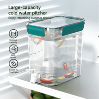 Distributeur d'eau froide pour réfrigérateur 4,5 L avec robinet, grand récipient scellé de grande capacité pour jus de fruits, thé et boissons, idéal pour la maison et la cuisine