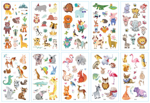 Lindas Pegatinas de Tatuajes Temporales con Caras de Dibujos Animados, Recuerdos para Fiestas Infantiles con Diseños de Papel de Pirata, Dinosaurio, Sirena, Tiburón y Coche - Product Image 6