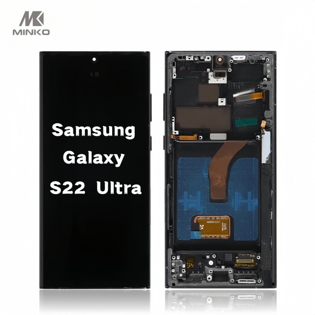High Quality OLED LCD Screen with Frame Assembly for Samsung for Galaxy S22 Ultra 1-Year Warranty for Screen Replacement