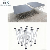 Plataforma de escenario plegable de aluminio ligera, portátil, OEM, para DJ, bodas, eventos móviles, espectáculos y conciertos.