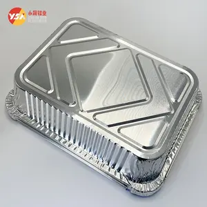 Disposable Rectangular Take away Aluminium Foil Trays Takeout Container with Lids Export to Middle East Saudi Arabia