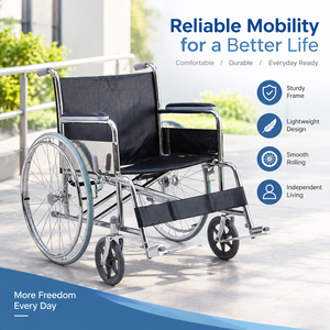 Silla de Ruedas Plegable de Acero a Precio Directo de Fábrica para Adultos con Discapacidad, Rehabilitación, Compra al por Mayor - Product Image 2