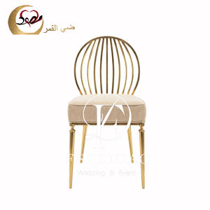 Chaises de banquet en velours avec cadre en acier inoxydable doré pour usage commercial, mobilier d'hôtel moderne - Product Image 5