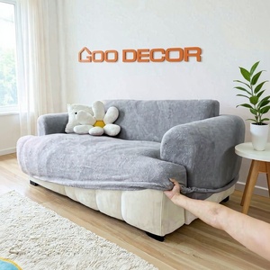 Funda de sofá cama de terciopelo de tela lujosa elástica de 4 vías, textura de burbujas lavable a prueba de polvo, Color personalizado moderno y minimalista - Product Image 2