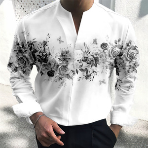 <span class=keywords><strong>Chemise</strong></span> <span class=keywords><strong>homme</strong></span> RNSHANGER, imprimés floraux, <span class=keywords><strong>col</strong></span> <span class=keywords><strong>en</strong></span> <span class=keywords><strong>V</strong></span>, manches longues, <span class=keywords><strong>v</strong></span>êtements imprimés pour extérieur et rue, <span class=keywords><strong>chemise</strong></span> tendance et confortable. - Product Image 4