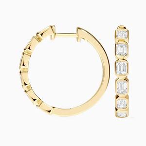 Pendientes de Diamantes con Corte Princesa Cultivados en Laboratorio con Certificación IGI, Chapados en Oro de 14K y Rodio, Modernos, Calidad de Exportación para Mujer - Product Image 2