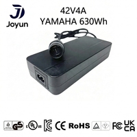 Chargeur de vélo électrique étanche 42V 4A 168W pour Yamaha 630Wh, chargeur rapide au lithium 36V/42V pour scooter 100-240V