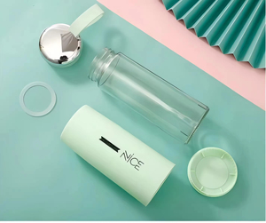 400ml Portable Double-Layer Glass Water Bottle Custom Logo Multi-Colored Outdoor <b>Travel</b> <b>Cup</b> Direct Drinking Comfort Hiking - Product Image 1