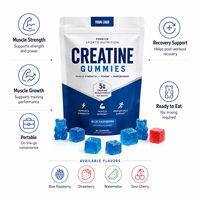 Compléments alimentaires fonctionnels en gommes personnalisées, gommes à la créatine, soutien à la croissance musculaire et à la récupération, emballage en gros