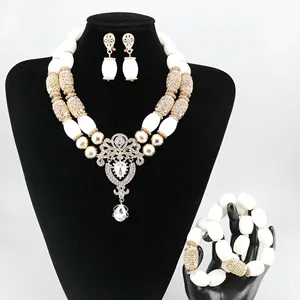 The latest fashion design real bead jewelry set high quality fashion design party show