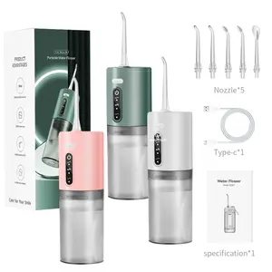 Hydropulseur dentaire électrique portable avec étanchéité IPX7, chargement Type-C, réservoir amovible, <span class=keywords><strong>batterie</strong></span> intégrée 800-1000mAh - Product Image 1