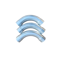 Raccord coudé galvanisé pour conduite électrique - Grand coude pré-encastré de type tuyau - Accessoire d'ingénierie