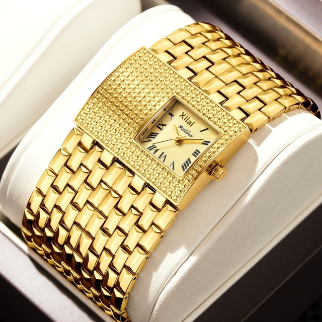 Women Luxury Rectangular Quartz Watch-Roman Numeral Dial 26mm 9mm 10m Water Resistant Alloy Bracelet Elegant Vintage Daily Use