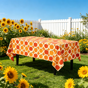 Nappe jetable en PEVA rectangulaire, motif pomme d'automne, résistante à l'huile, en plastique, pour la décoration <span class=keywords><strong>de</strong></span> table <span class=keywords><strong>de</strong></span> buffet <span class=keywords><strong>de</strong></span> Thanksgiving - Product Image 2
