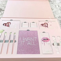 Coffret Cadeau Maquillage Personnalisé 2026 avec Logo en Relief, Laminage Brillant Recyclable, Fards à Paupières, Gloss à Lèvres et Pinceaux, dans un Emballage Rigide