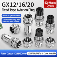 Conectores y Enchufes Circulares de Aviación de 2/3/4/5/6/7/8/9/10 Pines, 12V 10A IP66, Serie GX DXZP SC para Montaje en Panel Automotriz