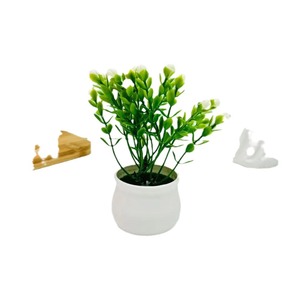 Plante en pot miniature à perles milaneses, plante verte artificielle de 12 cm de hauteur, pot de fleurs décoratif pour la décoration de la maison et de la chambre - Product Image 5