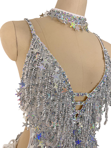 Body de Estrellas Hecho a Mano para Halloween, de una Pieza con Collar, Color Plateado, para Samba, Carnaval, Actuaciones, Escenario, EDC, Rave - Product Image 4