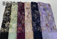 CHOCOO 2026 – Tissu en dentelle de tulle brodé de sequins, couleur violette, prix compétitif, tissu de dentelle perlée de luxe pour femmes