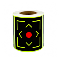 Cible de tir réactive en papier haute visibilité de 3 pouces, motif silhouette et bullseye, pour l'entraînement au tir