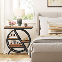 Table d'appoint en marbre artificiel avec bordure métallique, étroite, moderne, avec rangement, écologique, meuble pour salon, côté canapé, chambre à coucher